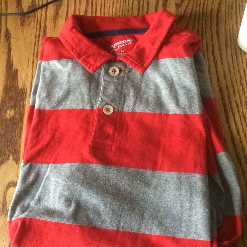 Arizona dress top boys grey & red size 18/20